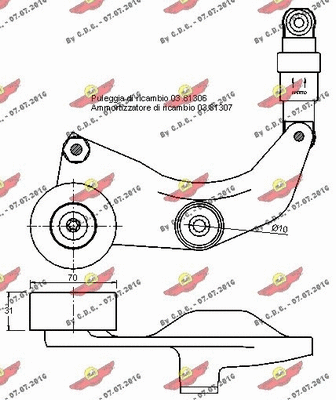 Belt Tensioner, V-ribbed belt
