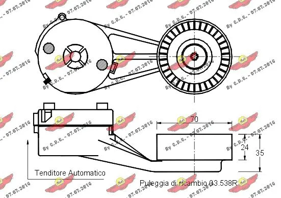Belt Tensioner, V-ribbed belt
