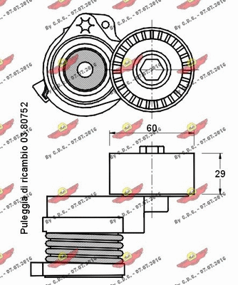 Belt Tensioner, V-ribbed belt