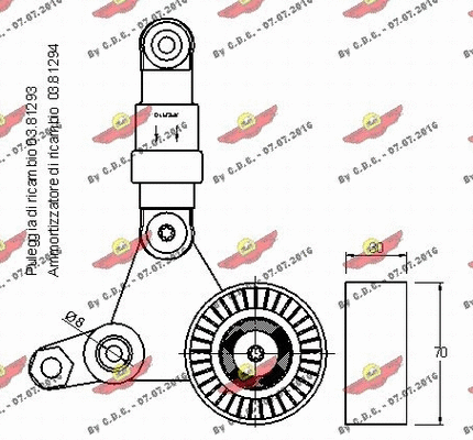 Belt Tensioner, V-ribbed belt