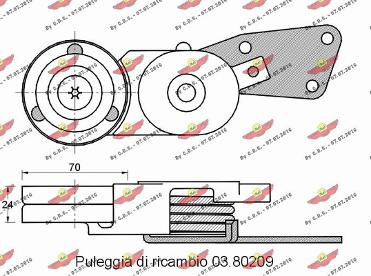 Belt Tensioner, V-ribbed belt