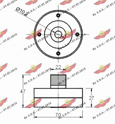 Deflection/Guide Pulley, V-ribbed belt