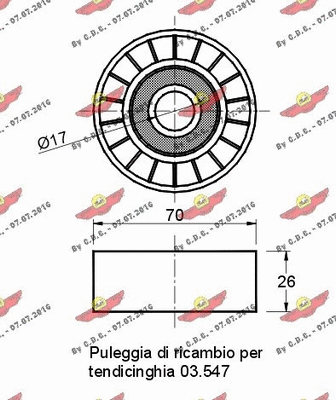 Deflection/Guide Pulley, V-ribbed belt