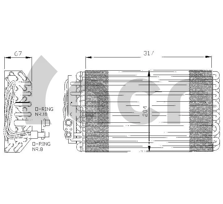 Evaporator, air conditioning (310117)