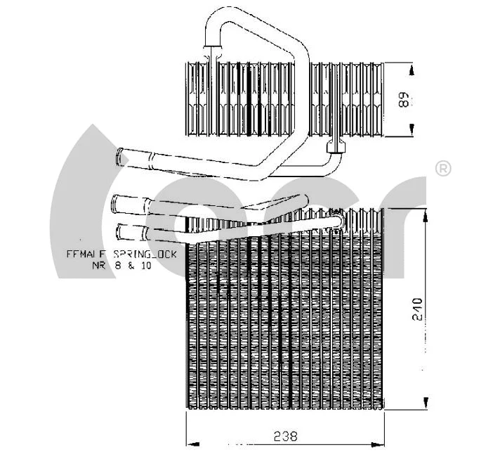 Evaporator, air conditioning (310104)