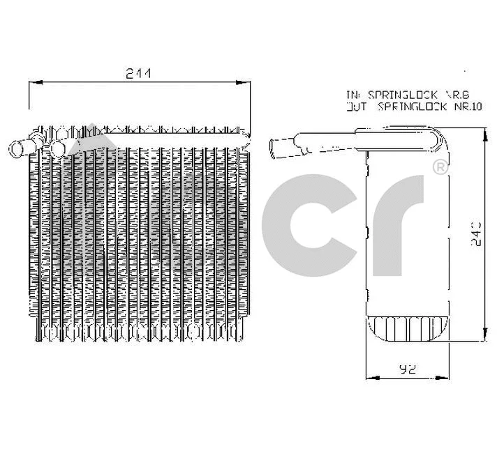 Evaporator, air conditioning (310009)