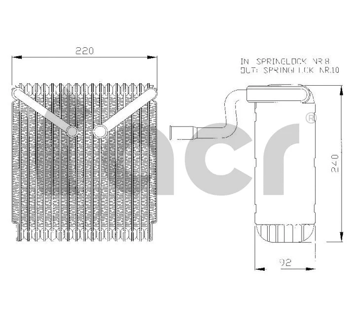 Evaporator, air conditioning (310028)