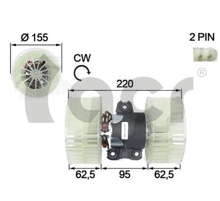 Electric Motor, interior blower (166430)