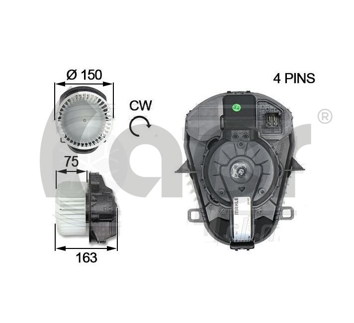 Electric Motor, interior blower (166369)