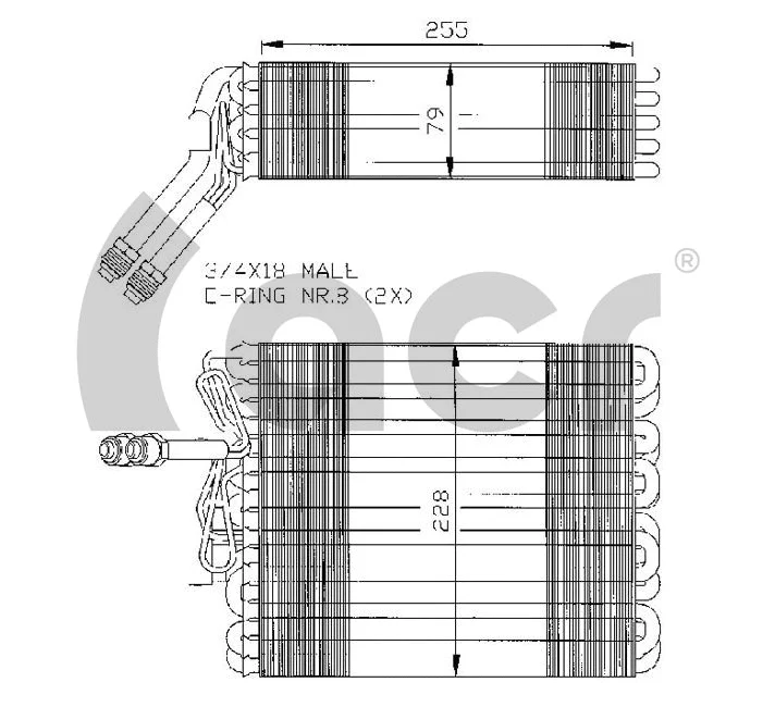 Evaporator, air conditioning (310111)