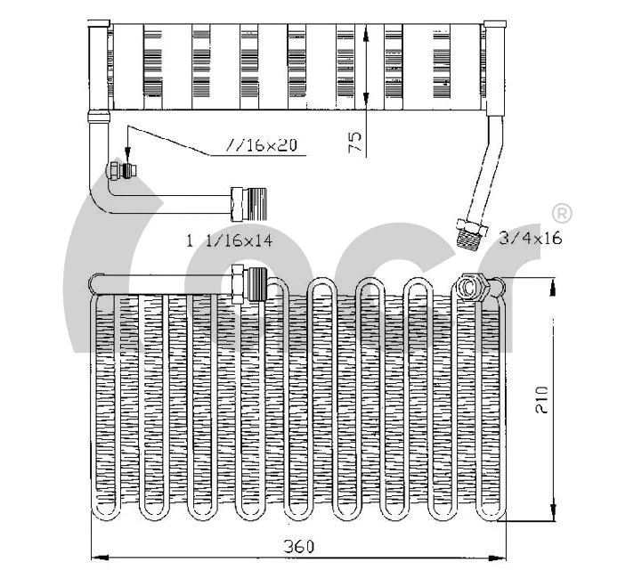 Evaporator, air conditioning (310101)