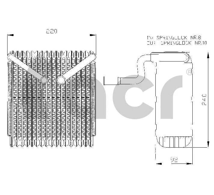 Evaporator, air conditioning (310004)