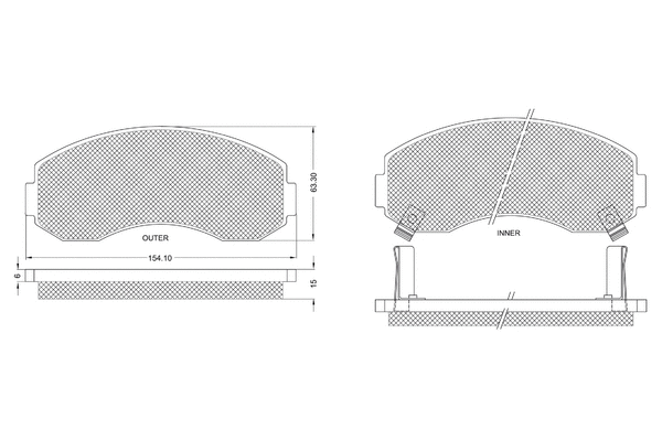 Brake Pad Set, disc brake (PF1208)