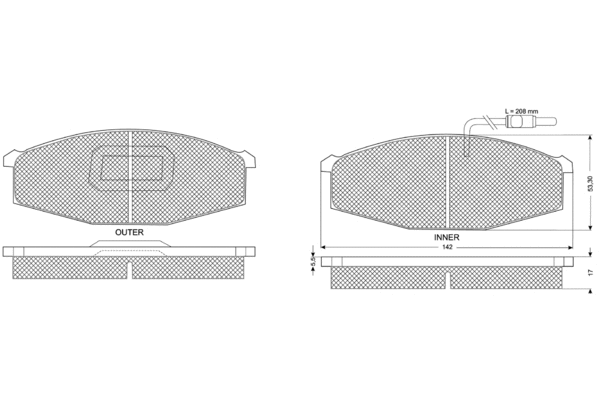 Brake Pad Set, disc brake (PF1170)