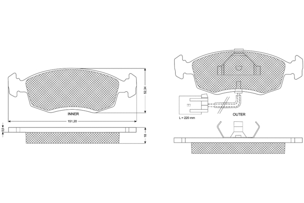 Brake Pad Set, disc brake (PF1134)