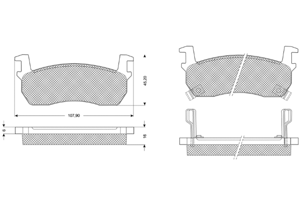 Brake Pad Set, disc brake (PF1088)