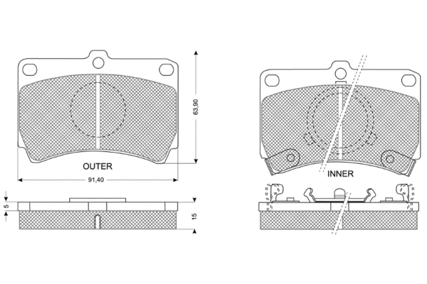 Brake Pad Set, disc brake (PF1177)
