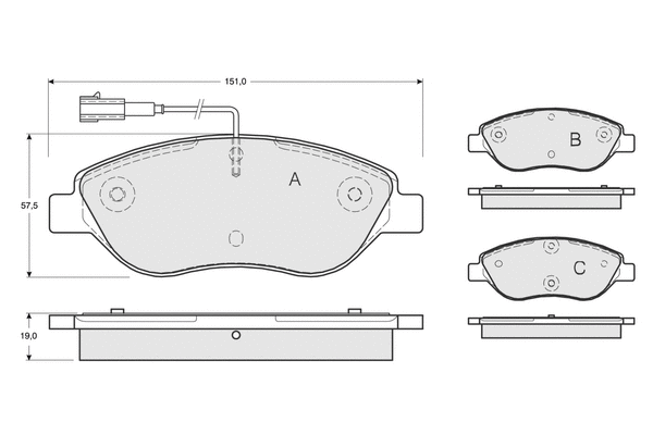 Brake Pad Set, disc brake (PF1250)
