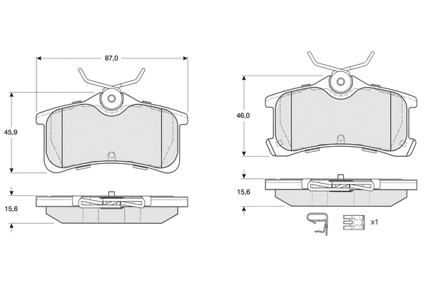 Brake Pad Set, disc brake (PF1365)