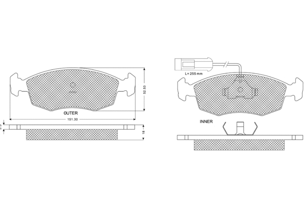 Brake Pad Set, disc brake (PF1186)