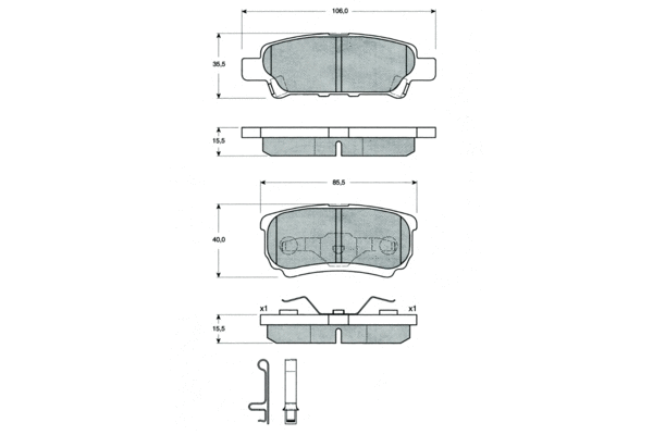 Brake Pad Set, disc brake (PF1487)