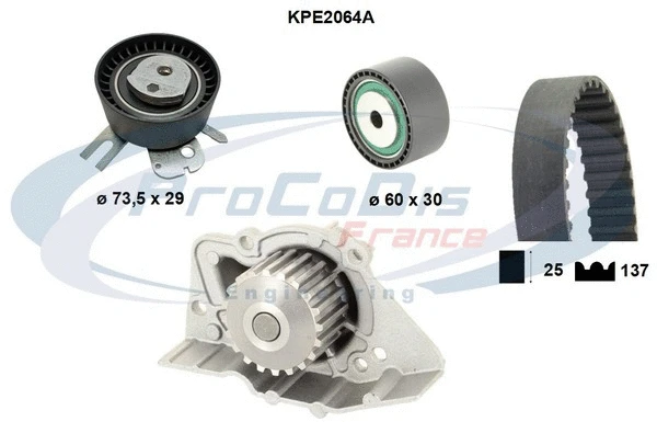 Water Pump & Timing Belt Kit (KPE2064A)
