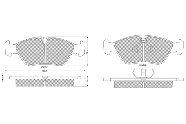 Brake Pad Set, disc brake (PF1129)