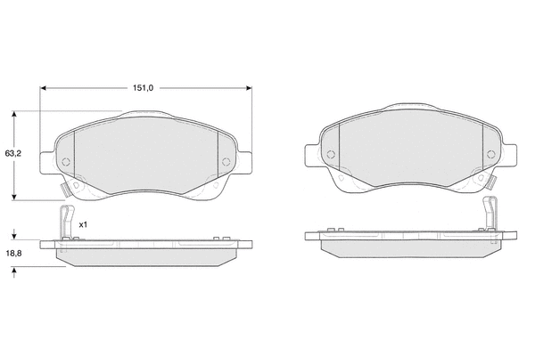 Brake Pad Set, disc brake (PF1361)