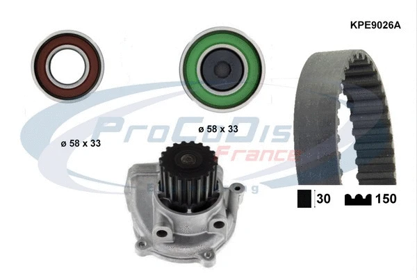 Water Pump & Timing Belt Kit (KPE9026A)