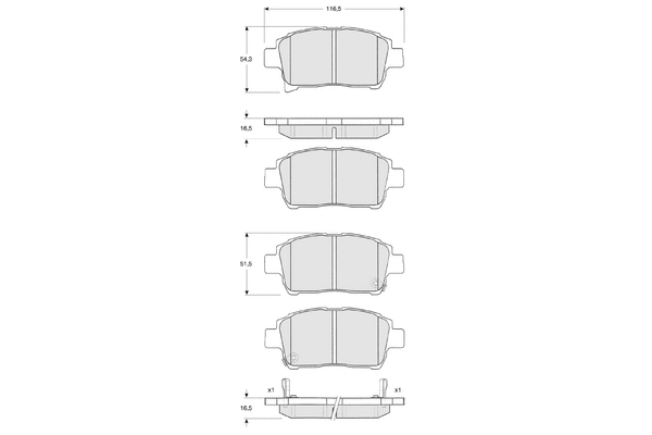 Brake Pad Set, disc brake (PF1376)