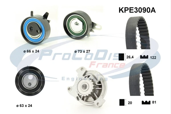 Water Pump & Timing Belt Kit (KPE3090A)