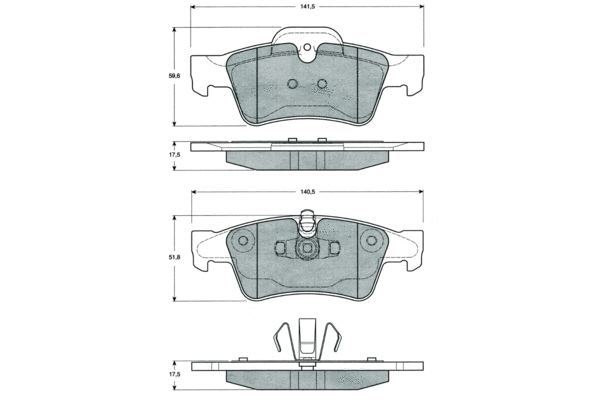 Brake Pad Set, disc brake (PF1458)