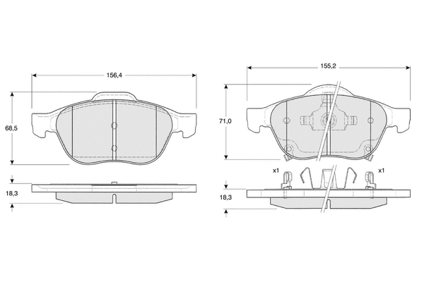 Brake Pad Set, disc brake (PF1364)