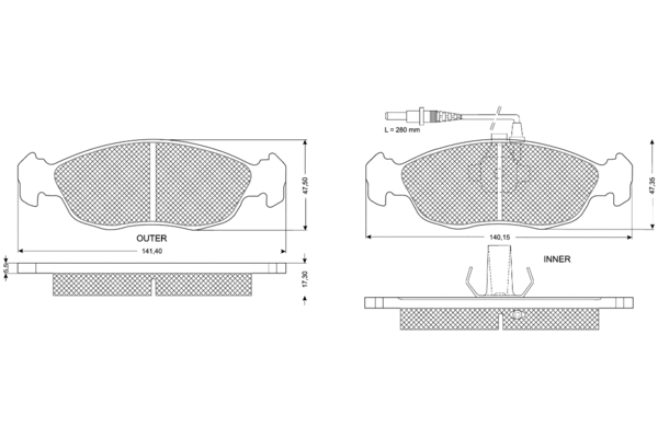 Brake Pad Set, disc brake (PF11711)