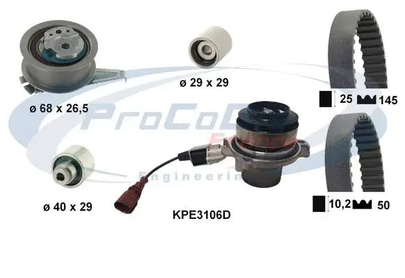 Water Pump & Timing Belt Kit (KPE3106D)