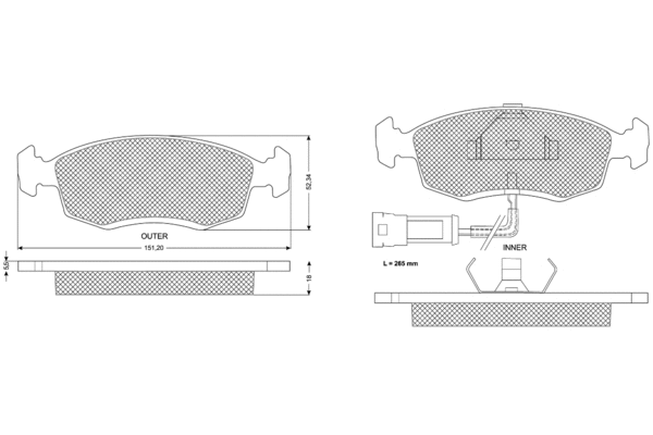 Brake Pad Set, disc brake (PF1133)