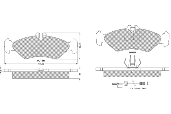 Brake Pad Set, disc brake (PF11501)