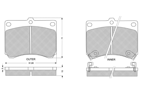 Brake Pad Set, disc brake (PF1168)