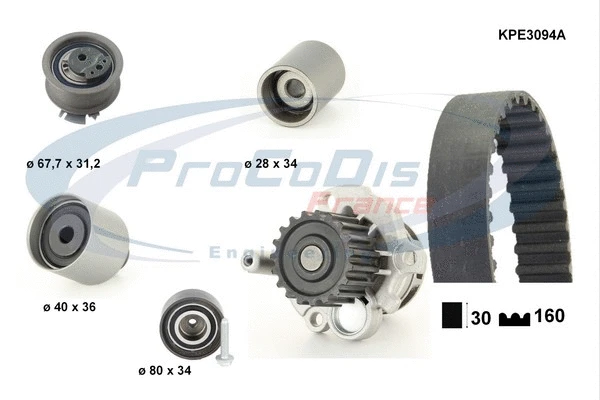 Water Pump & Timing Belt Kit (KPE3094A)