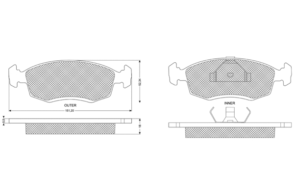 Brake Pad Set, disc brake (PF1132)