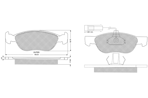 Brake Pad Set, disc brake (PF1187)