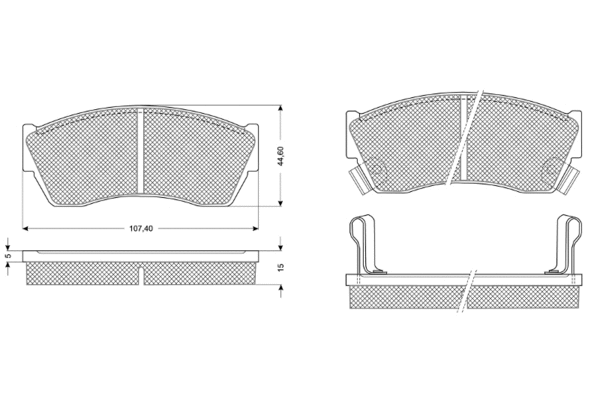 Brake Pad Set, disc brake (PF1108)
