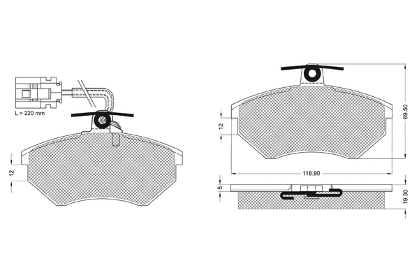 Brake Pad Set, disc brake (PF1204)