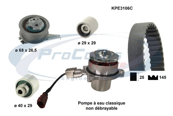 Water Pump & Timing Belt Kit (KPE3106C)