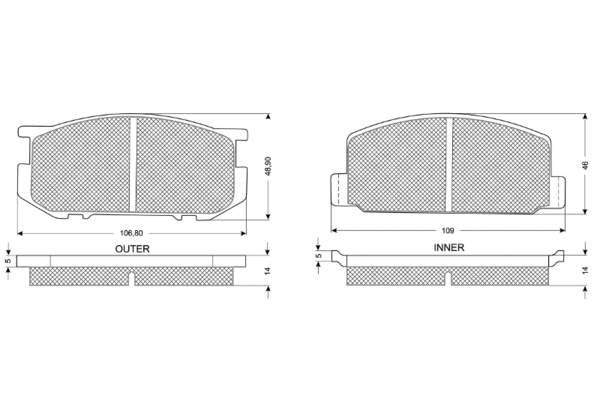 Brake Pad Set, disc brake (PF1118)