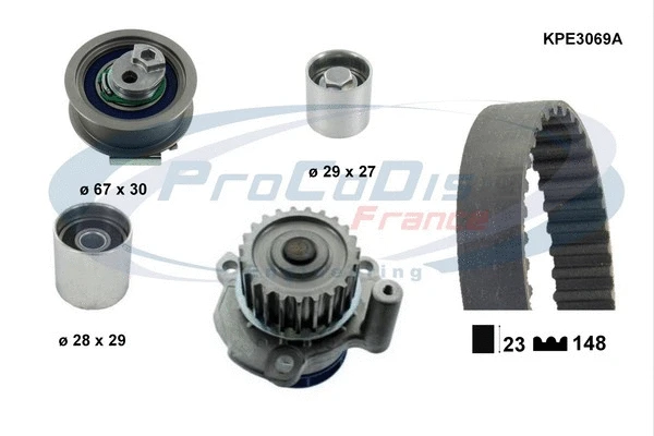 Water Pump & Timing Belt Kit (KPE3069A)