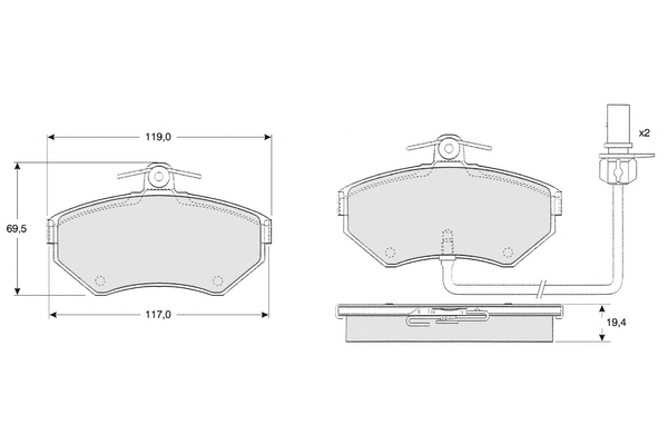 Brake Pad Set, disc brake (PF13121)