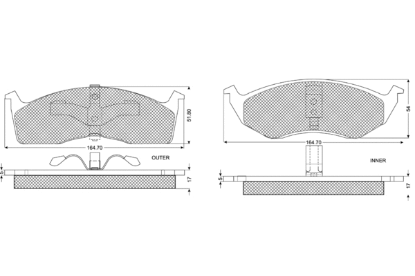 Brake Pad Set, disc brake (PF1181)