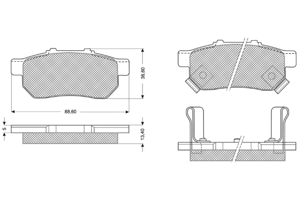 Brake Pad Set, disc brake (PF1099)