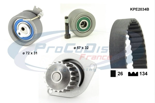 Water Pump & Timing Belt Kit (KPE2034B)